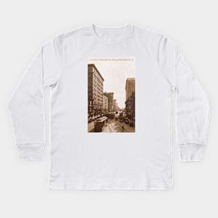 1915 Street Scene Oakland, California Kids Long Sleeve T-Shirt